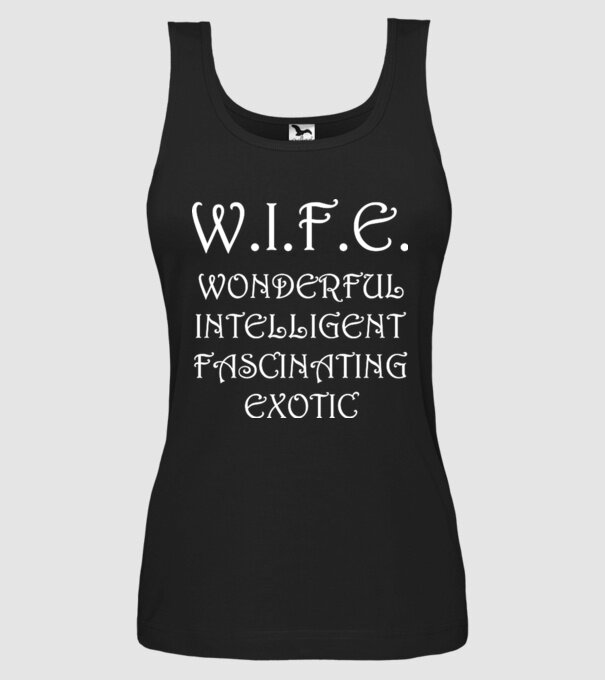 W.I.F.E. model negru pe tricou