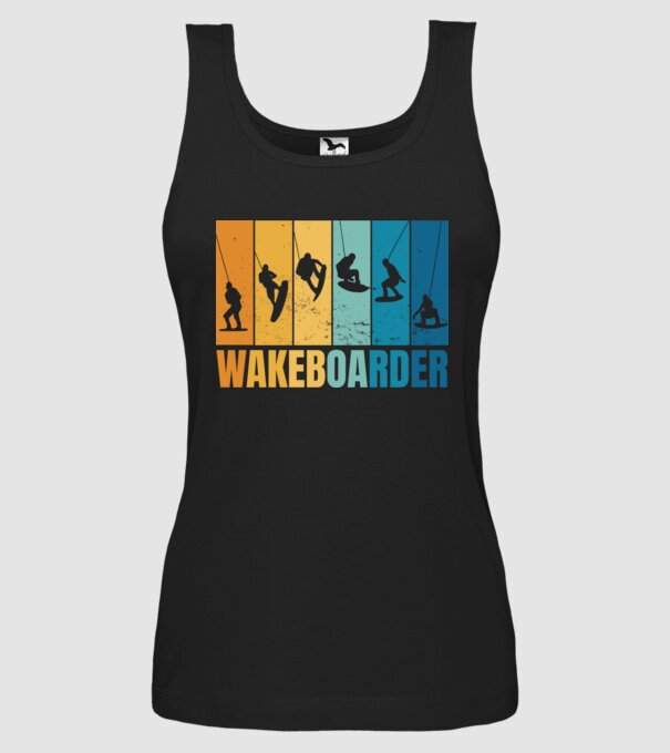 Wakeboard model negru pe tricou