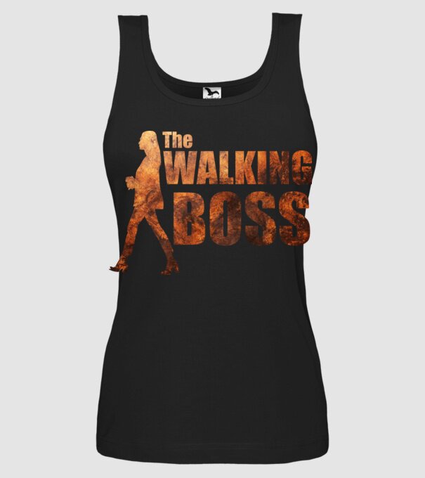 Walking bos model negru pe tricou