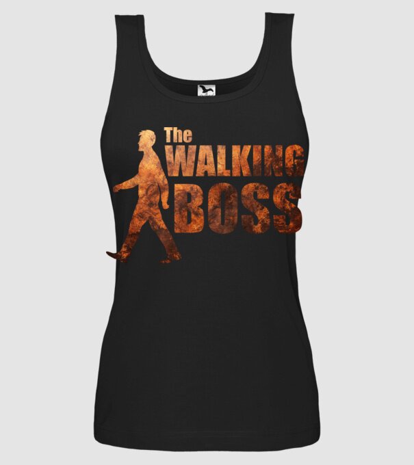 Walking boss model negru pe tricou