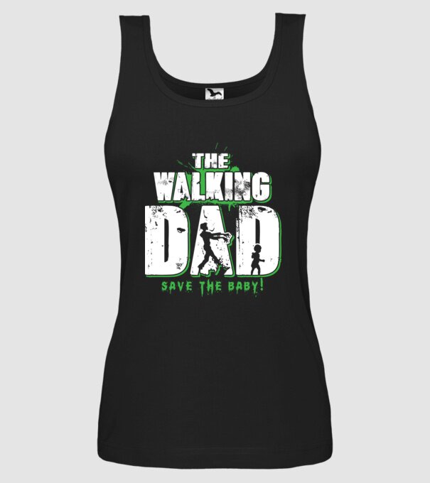 Walking dad green model negru pe tricou