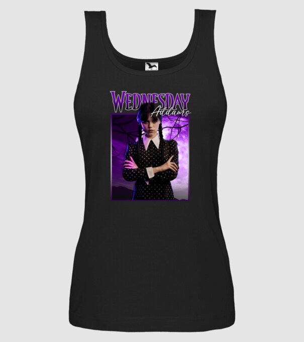 Wednesday Addams model negru pe tricou
