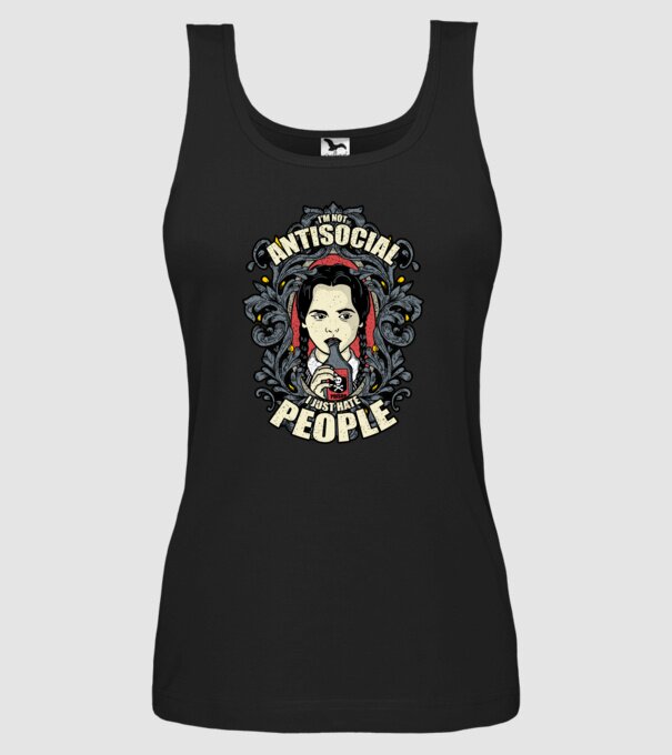 WEDNESDAY - Just hate people model negru pe tricou