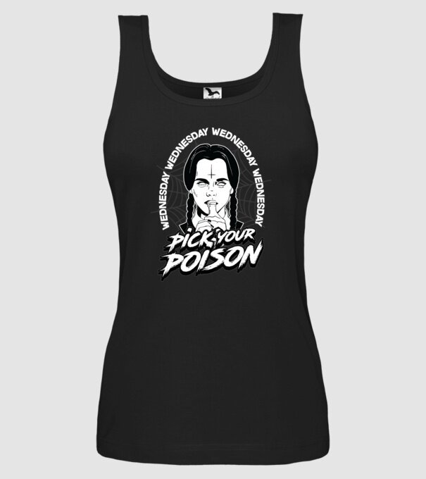 WEDNESDAY Pick your poison model negru pe tricou