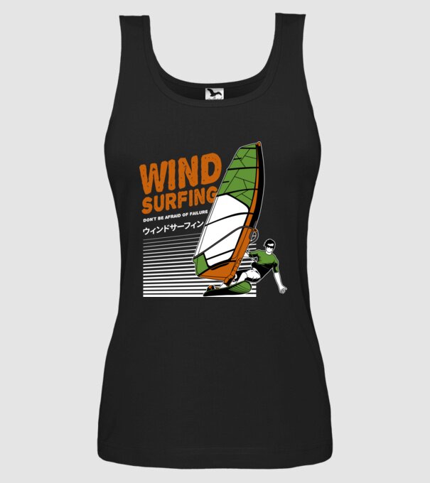 Wind Surf model negru pe tricou