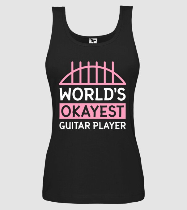 World's okayest guitar player model negru pe tricou