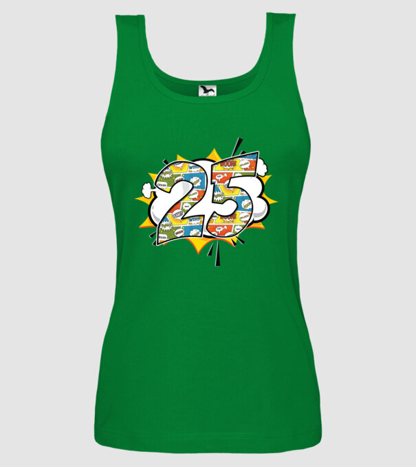 Birthday Comic Number 25 model verde pe tricou