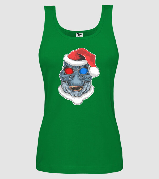 Santasaurus Rex model verde pe tricou