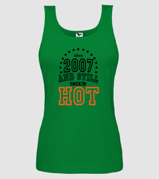 'Since and still smokin'' hot - 2007' model verde pe tricou