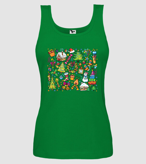 Xmas elements model verde pe tricou