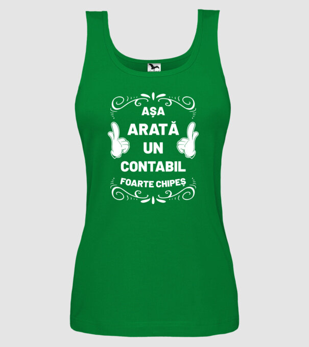 Așa arată un contabil foarte chipeș model verde pe tricou