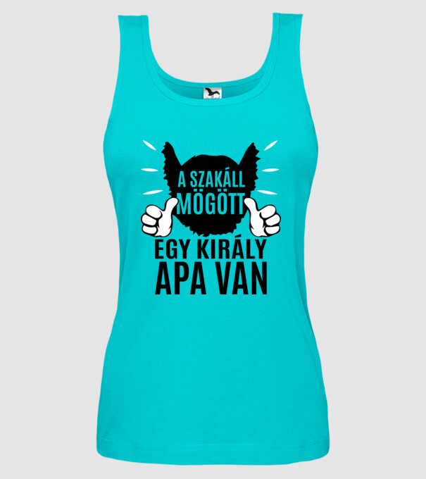 În spatele acestei bărbi se află un tată cool model turcoaz pe tricou