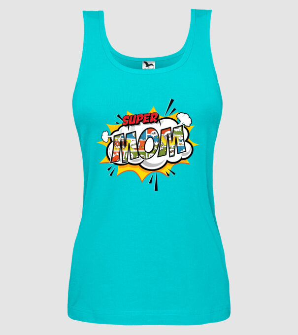 Comic Mom model turcoaz pe tricou