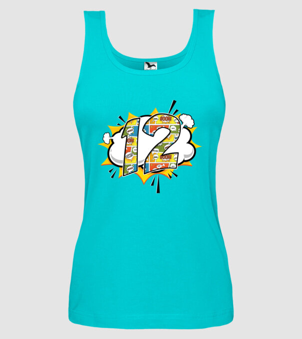 Birthday Comic Number 12 model turcoaz pe tricou