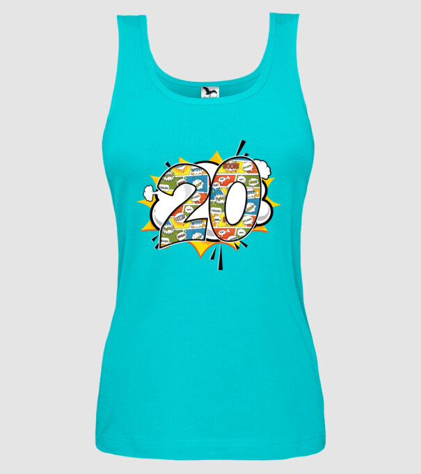 Birthday Comic Number 20 model turcoaz pe tricou