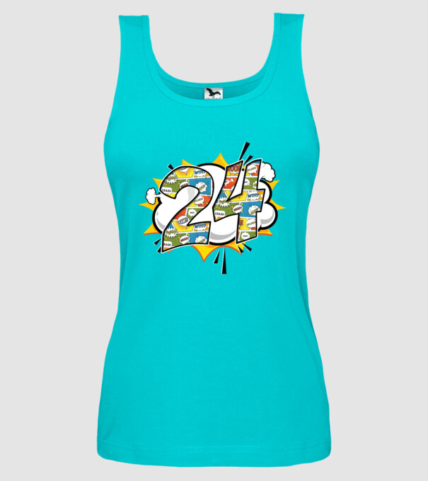 Birthday Comic Number 24 model turcoaz pe tricou