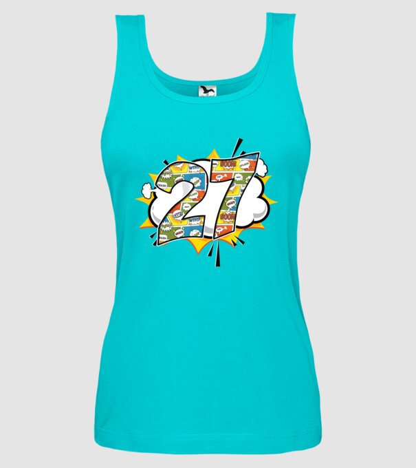 Birthday Comic Number 27 model turcoaz pe tricou