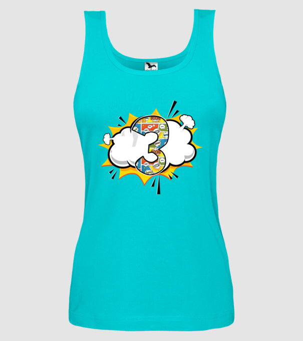 Birthday Comic Number 3 model turcoaz pe tricou