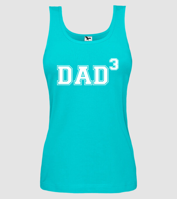 Dad for three model turcoaz pe tricou