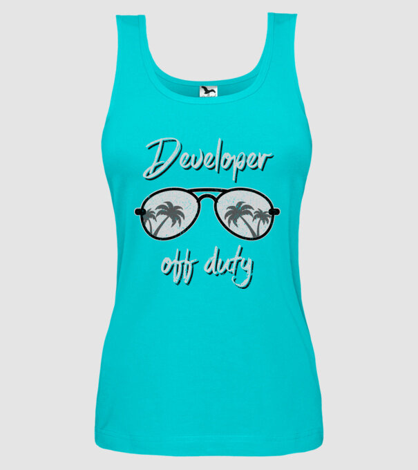 Developer off duty model turcoaz pe tricou