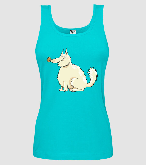 Dog silhouette model turcoaz pe tricou