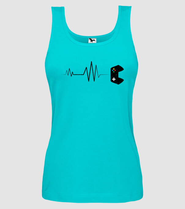 Gamer Ritm cardiac model turcoaz pe tricou