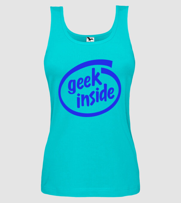 Geek inside model turcoaz pe tricou