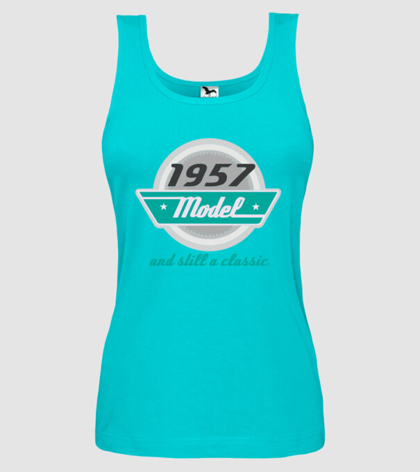 Model and still a classic - 1957 model turcoaz pe tricou