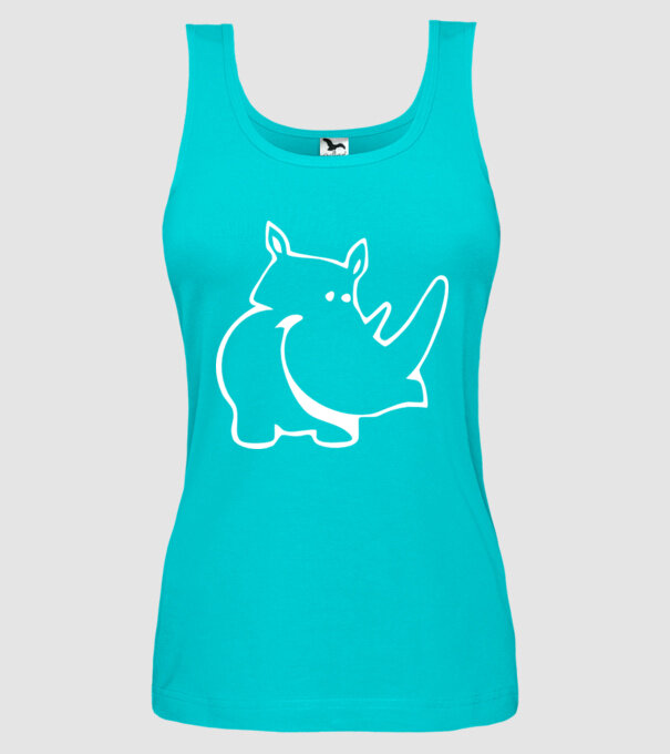 Rinocer model turcoaz pe tricou