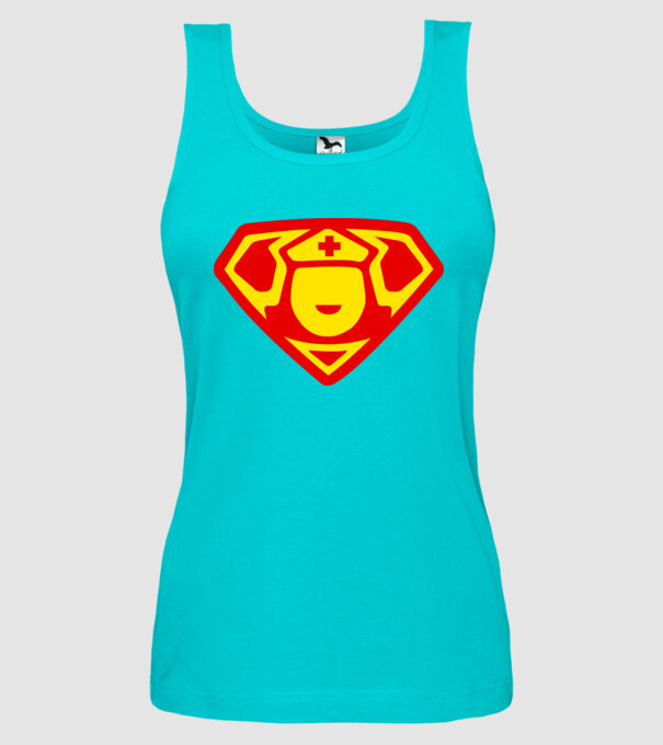 super nurse model turcoaz pe tricou