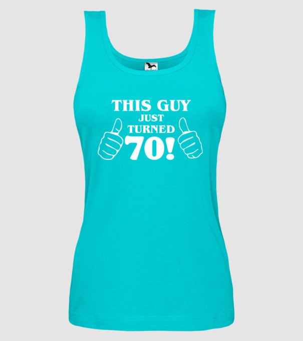 This guy just turned - 70 model turcoaz pe tricou