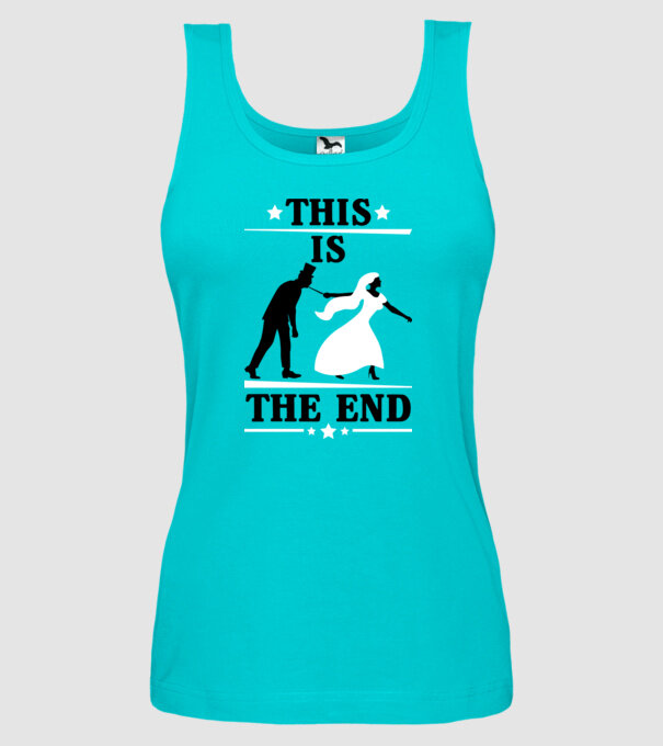 this is the end model turcoaz pe tricou