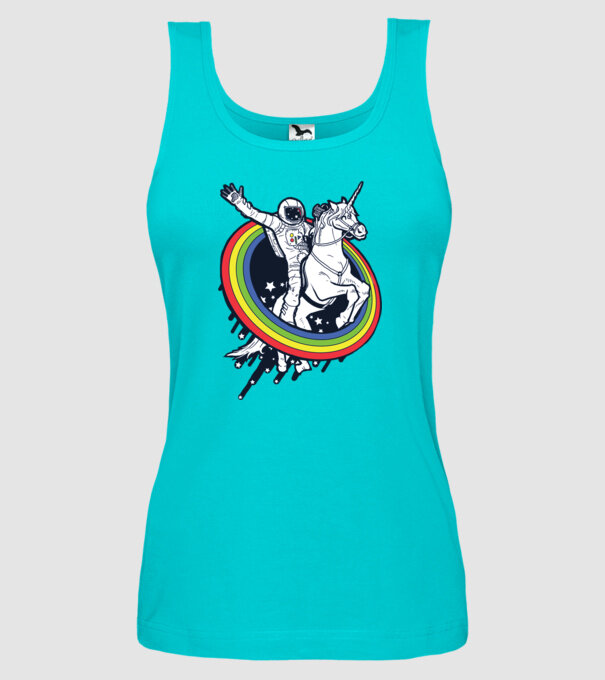Unicorn Spaceman model turcoaz pe tricou