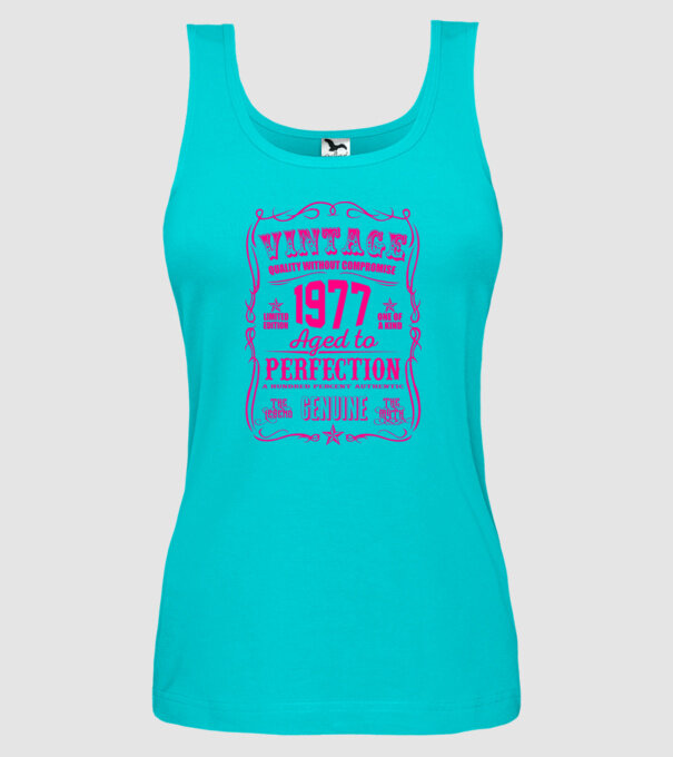 Vintage Perfection - 1977 model turcoaz pe tricou