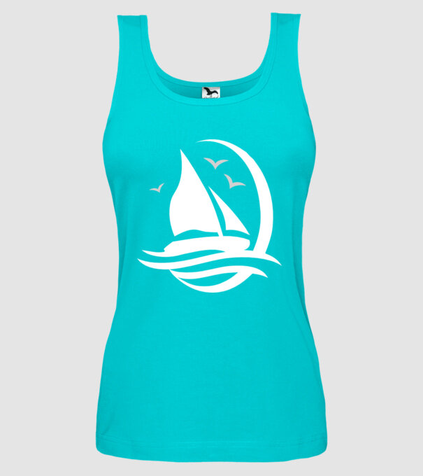 navă model turcoaz pe tricou
