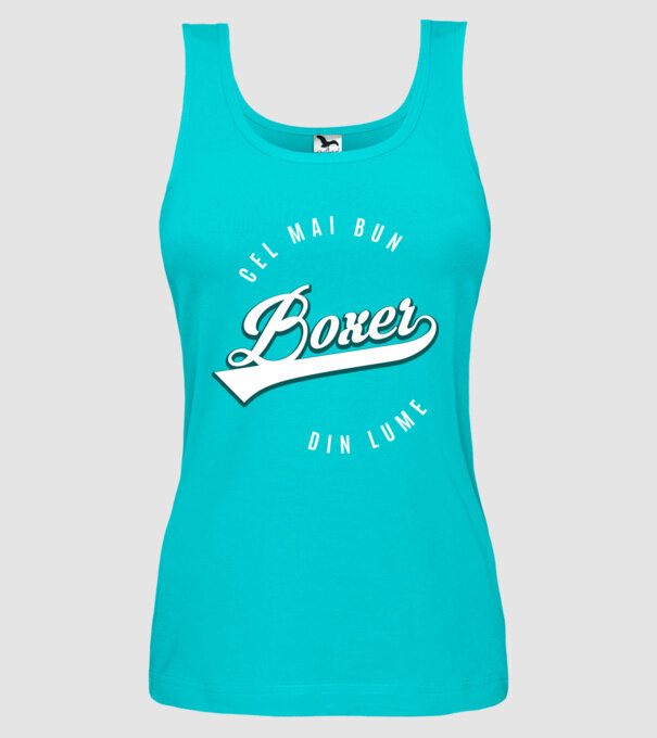 Cel mai bun boxer din lume model turcoaz pe tricou