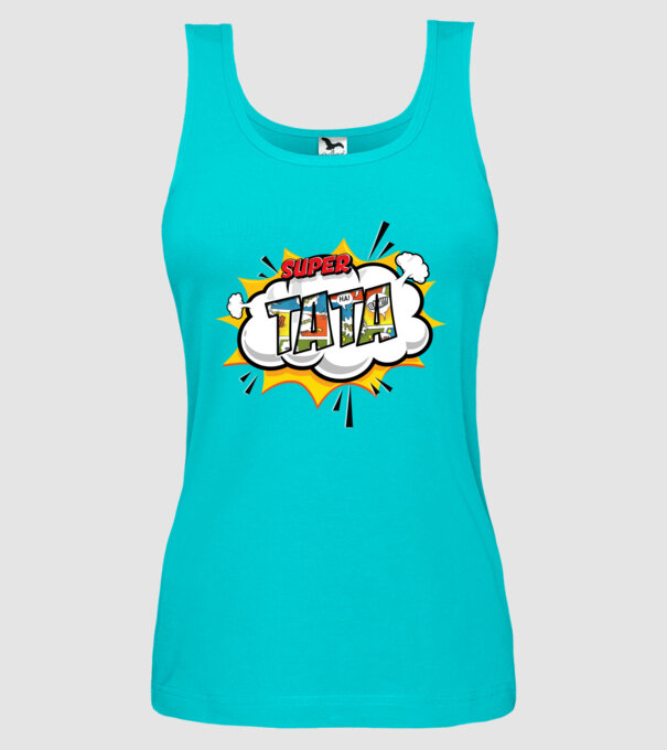Super tata model turcoaz pe tricou