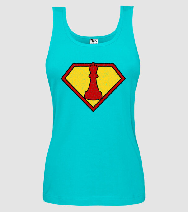SuperChess regină model turcoaz pe tricou