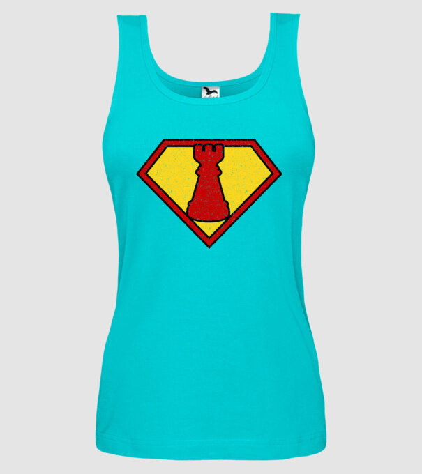 SuperChess turnul de sah model turcoaz pe tricou