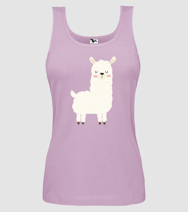 Alpaca model liliachiu pe tricou