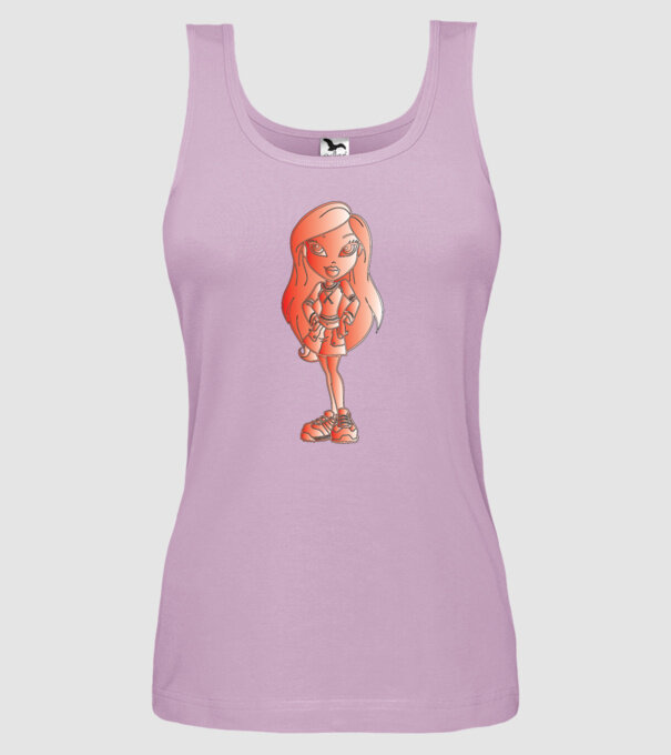 fetiță model liliachiu pe tricou