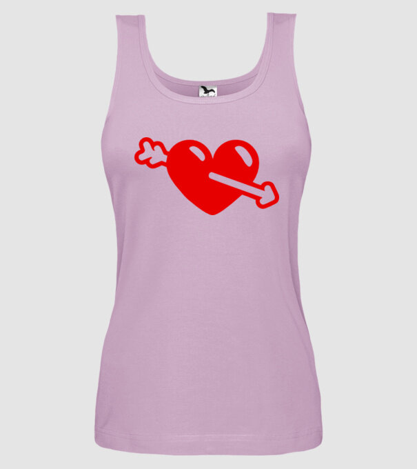 inimă cu săgeată model liliachiu pe tricou