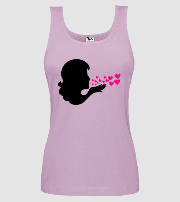 pupici din inimă model liliachiu pe tricou