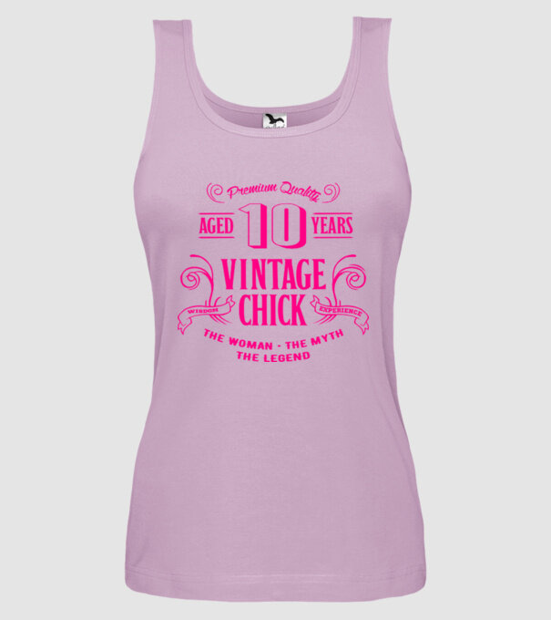 Vintage Chick - 10 model liliachiu pe tricou