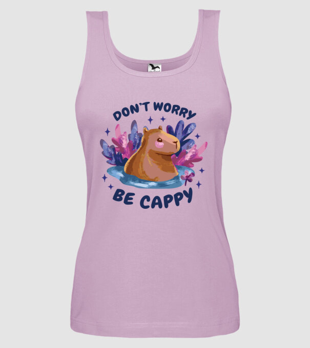 Don't worry be Cappy - capibară model liliachiu pe tricou