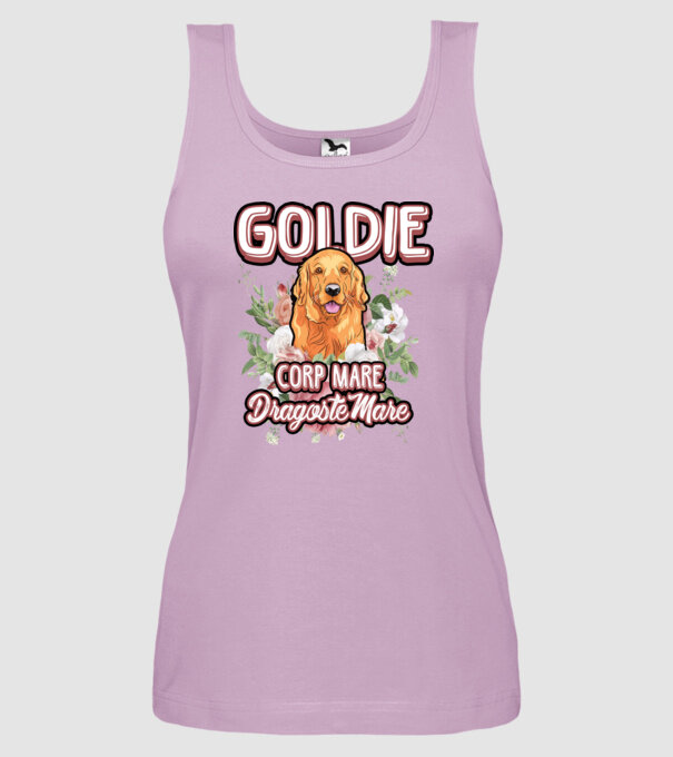 Goldie picioare mici dragoste mare model liliachiu pe tricou