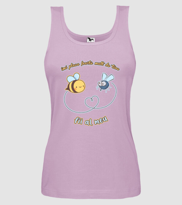 îmi place foarte mult de tine - fii al meu model liliachiu pe tricou