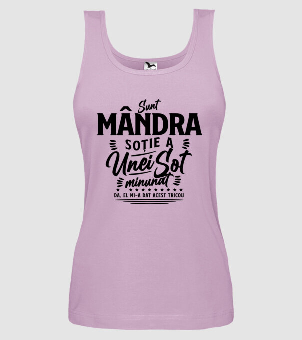 Sunt mândra soție a unui soț minunat - da, el mi-a dat acest tricou model liliachiu pe tricou