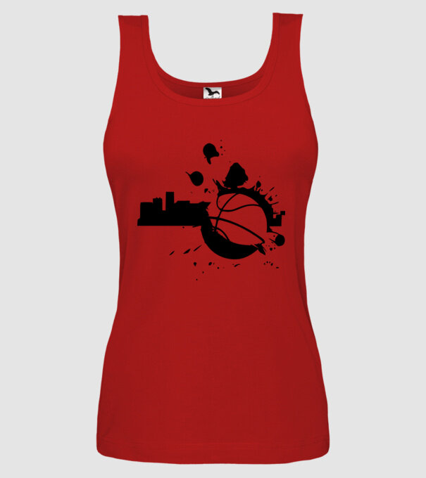 basket-1sz model roșu pe tricou