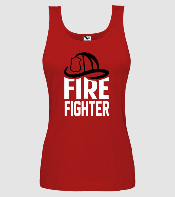 Fire fighter model roșu pe tricou